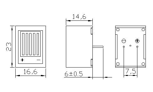 Mechanical 24VDC 70dB Buzzer Alarm Dimensions 23A