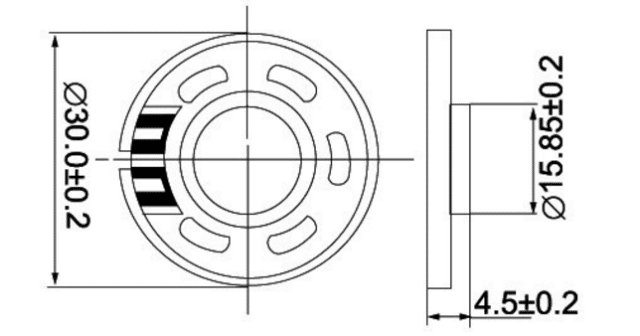 Speaker FB30N8S Dimensions