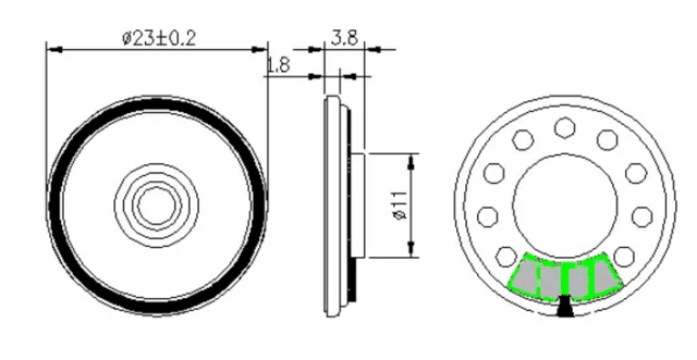 Speaker FBS23H38R Dimensions