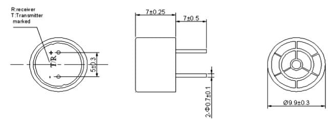 Ultrasonic Sensor FB10T-40TR-P Dimensions