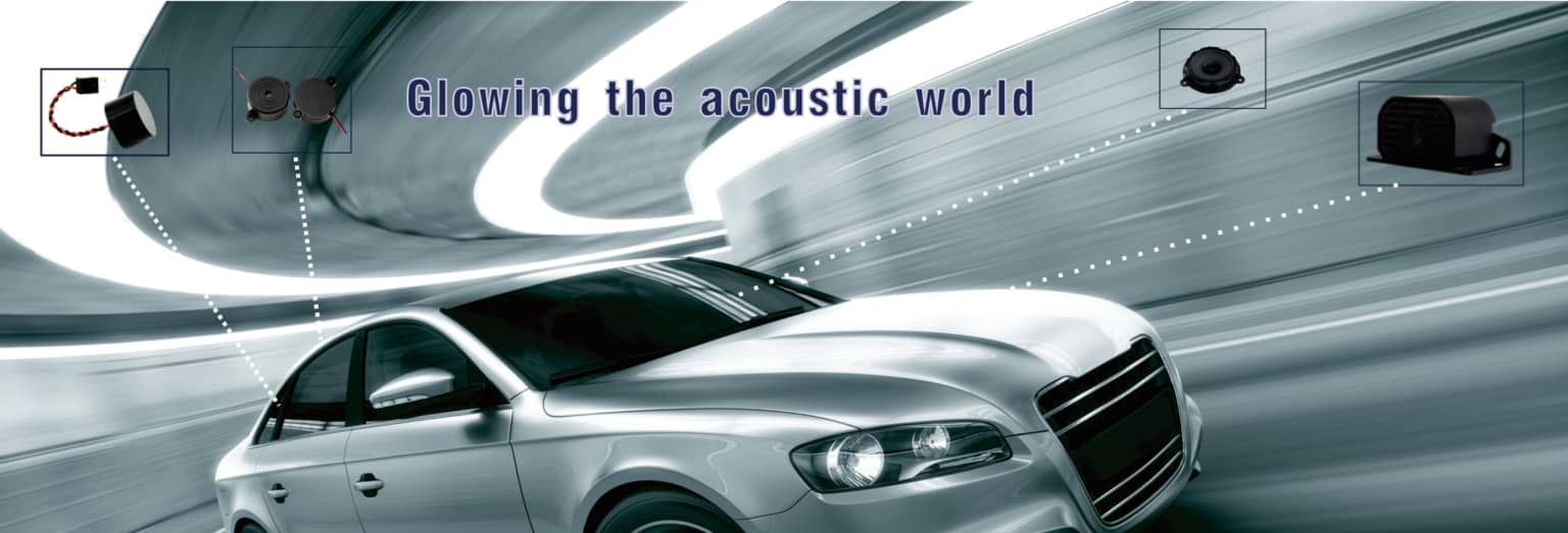 The quality acoustic components made by buzzer manufacturer supplie in China is installed in a speeding silvery car.