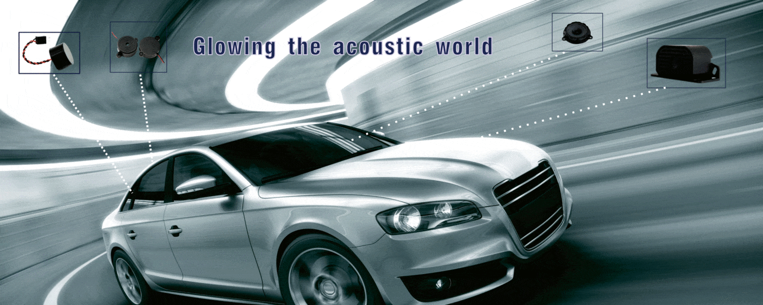 The quality acoustic components made by buzzer manufacturer supplie in China is installed in a speeding silvery car