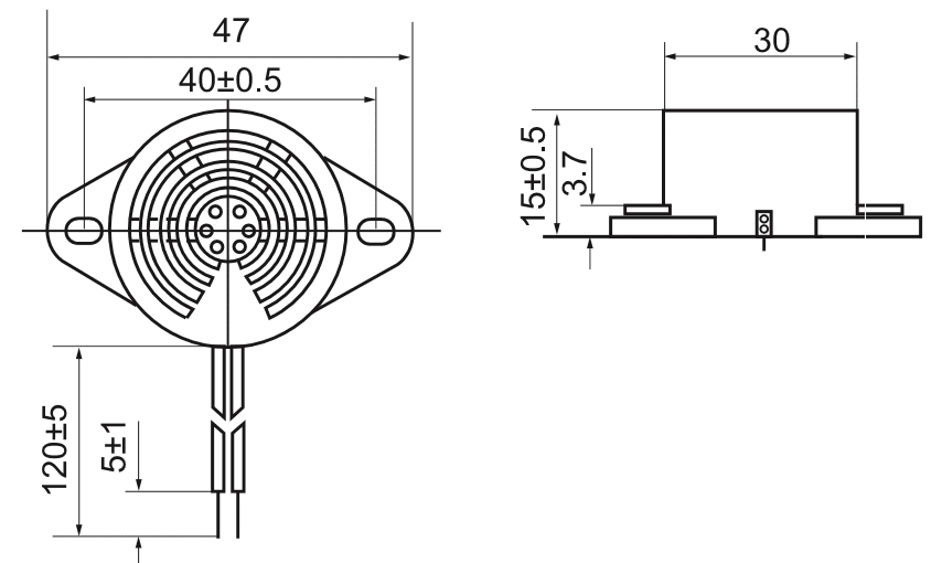 dimensions of Piezo Buzzer 3015