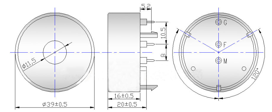 dimensions of Piezo transducer 4016 passive buzzer 3500hz