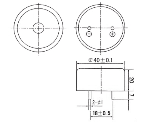 dimensions of Piezo transducer 4020