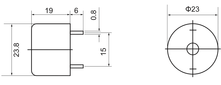 mensions of Piezo Buzzer 2319